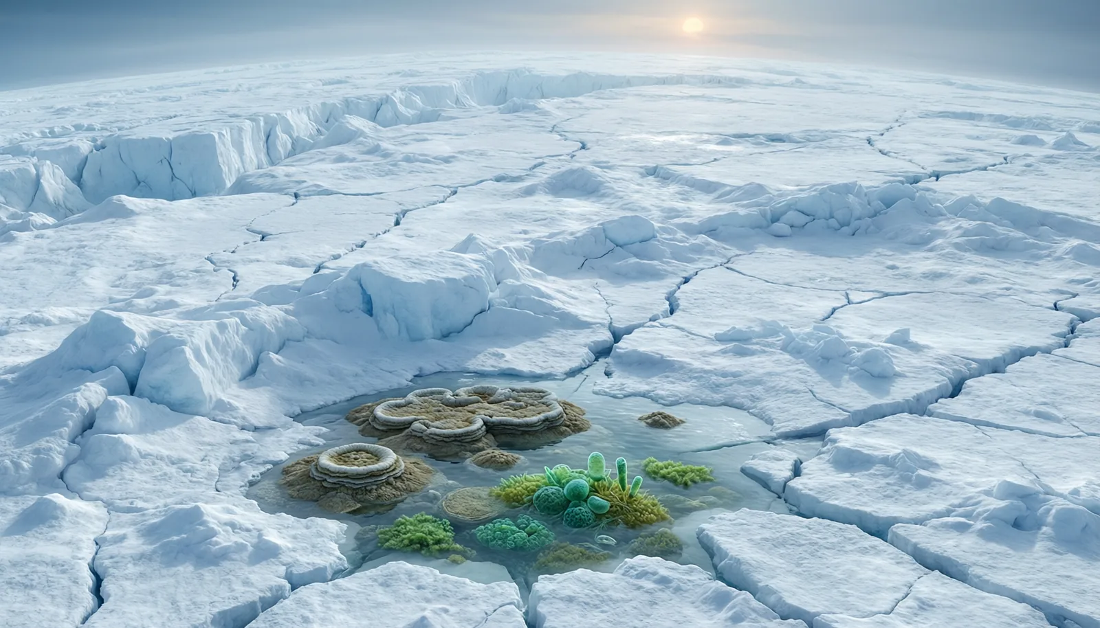 冰室地球(雪球地球)极端气候示意图